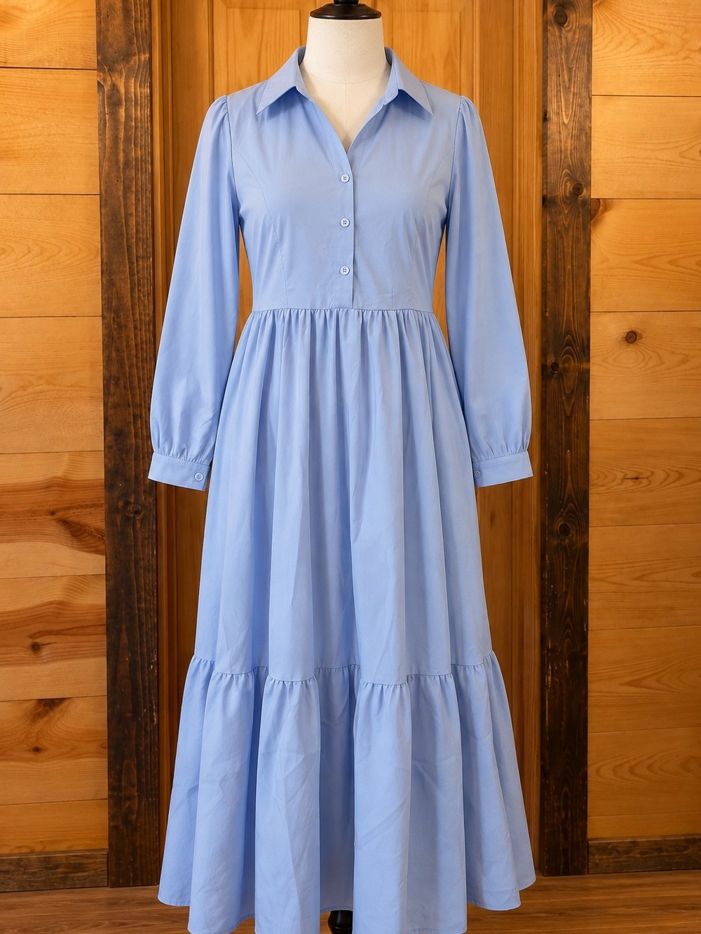Light Blue Long Sleeve Dress